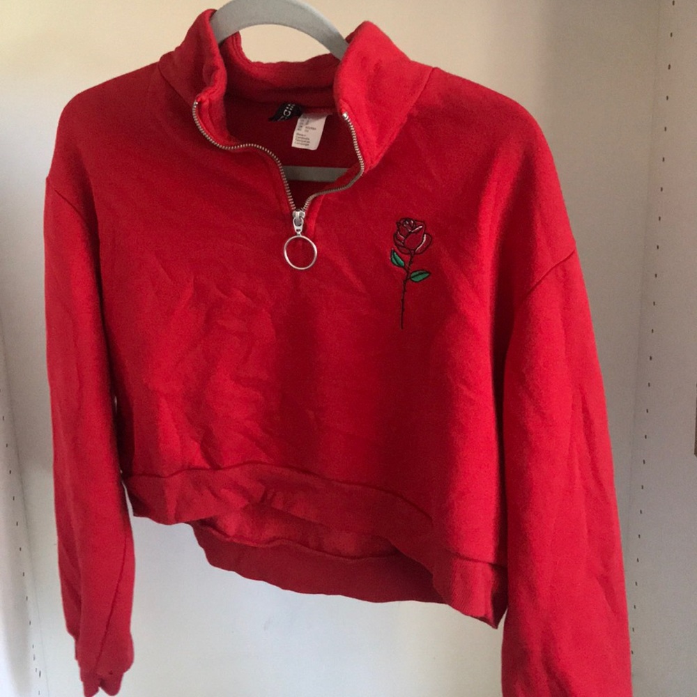 Red Cropped Rosie Sweatshirt